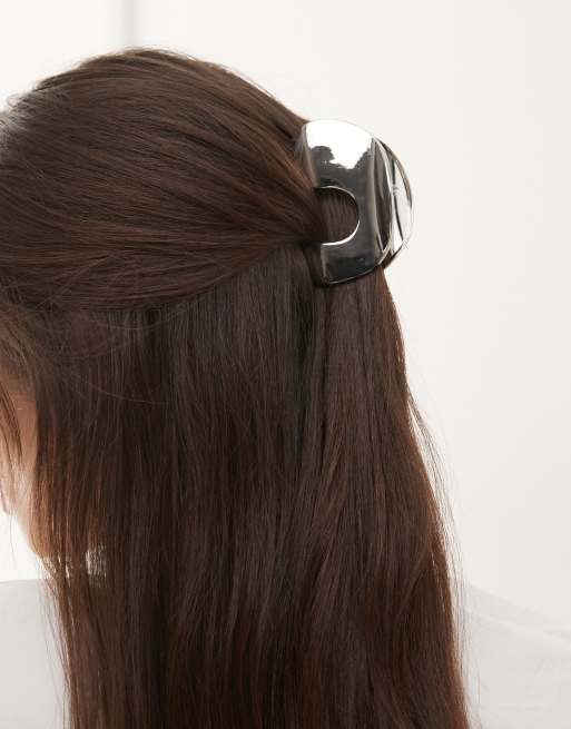 Pinza para el cabello plateado espejo efecto fundido de Reclaimed Vintage