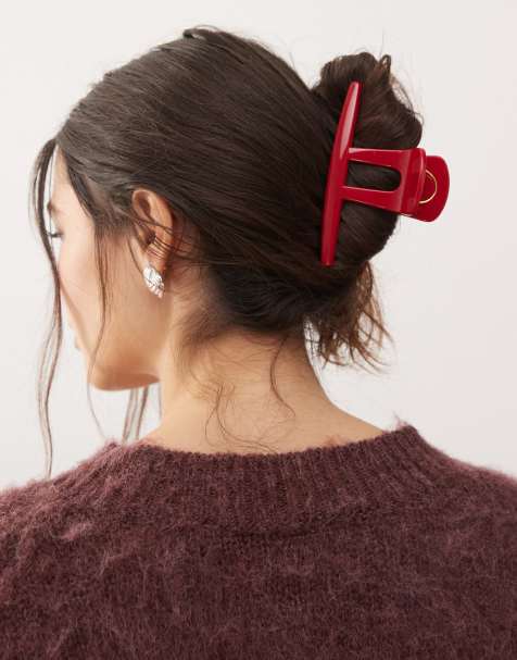 Pinza para el cabello roja extragrande de Reclaimed Vintage - view 1