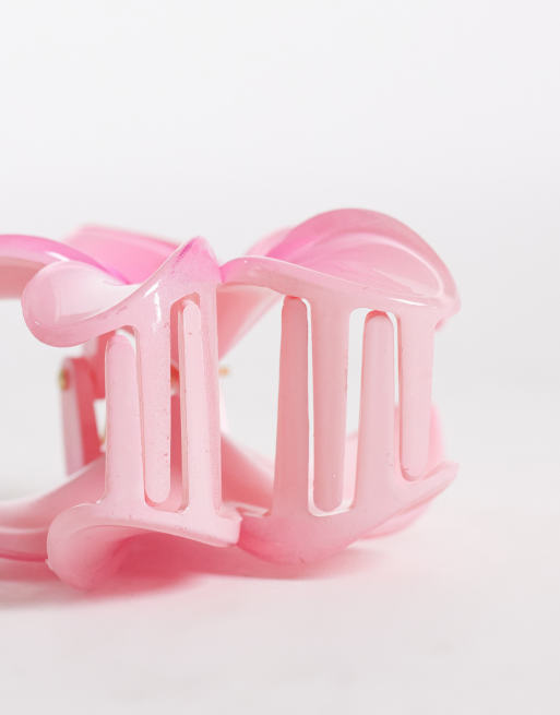 Pinza para el cabello rosa fucsia con diseño de flor de South Beach, 3 de 3
