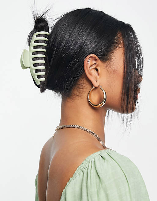 Mujer Accesorios para el pelo | Pinza para el pelo verde salvia de ASOS DESIGN - FR49535