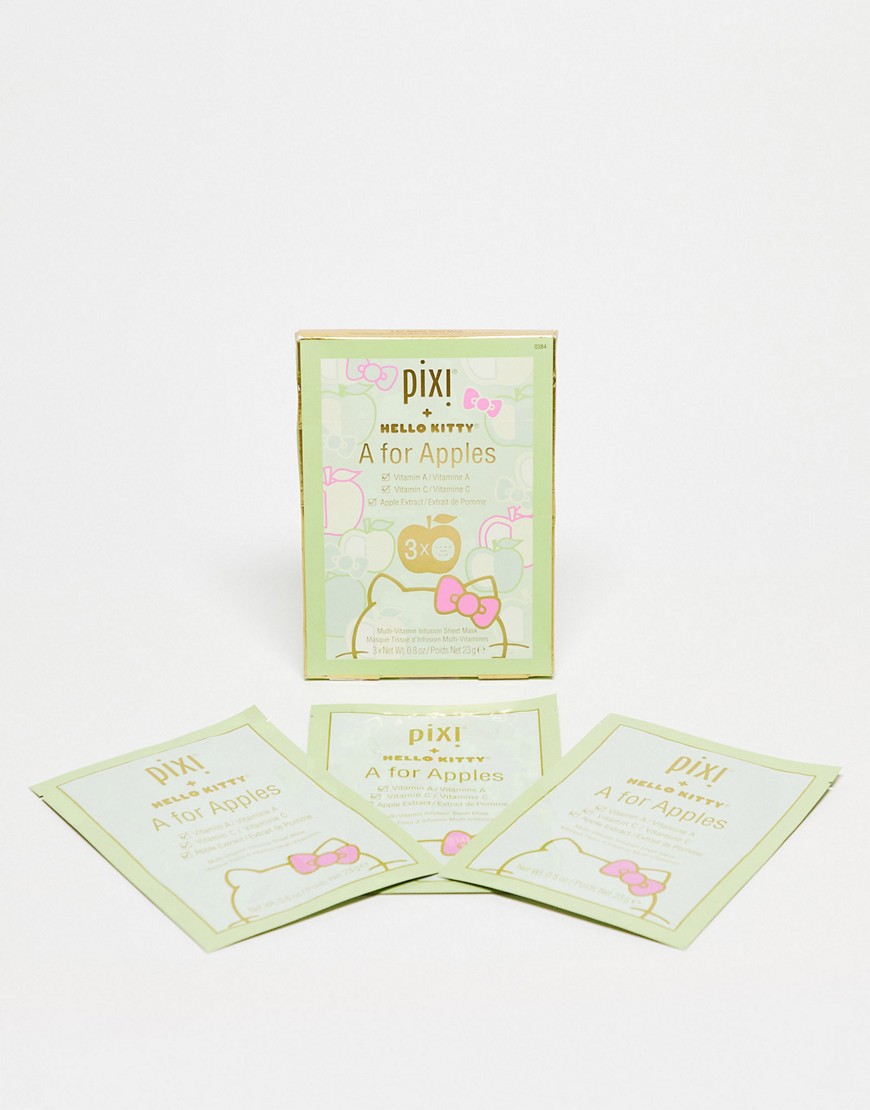 Pixi Hello Kitty A is for Apple Multi-Vitamin Infused Sheet Mask (Pack of 3)-No colour
