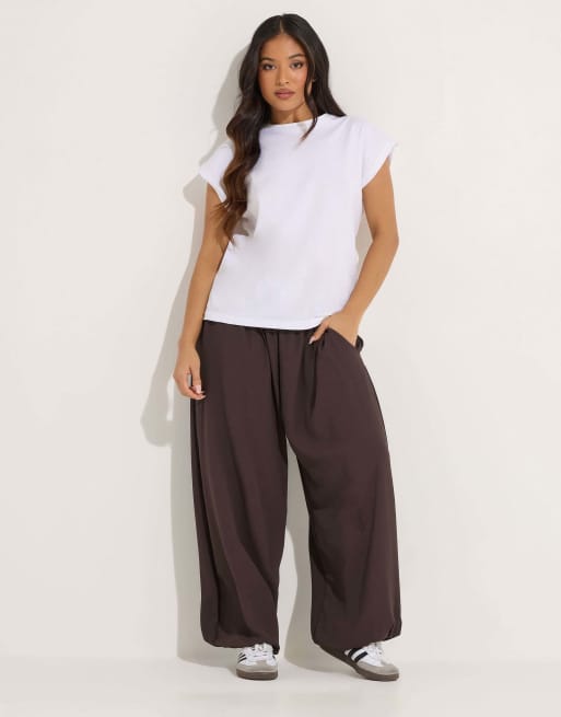 PixieGirl Petite balloon trousers in brown, 2 of 4