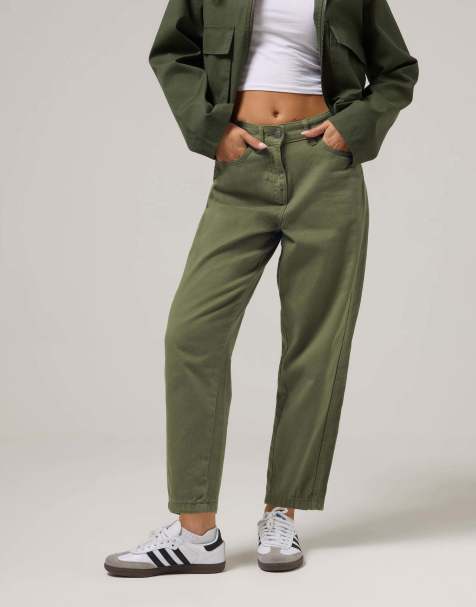 PixieGirl Petite barrel jeans in green - view 1