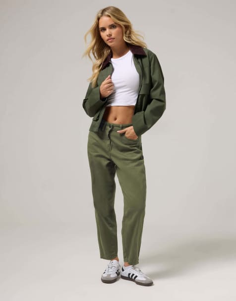 PixieGirl Petite barrel jeans in green