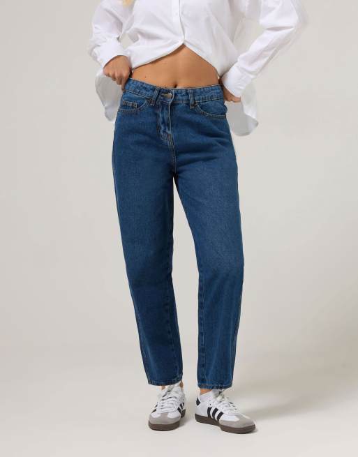 PixieGirl Petite barrel leg jeans in blue, 2 of 5