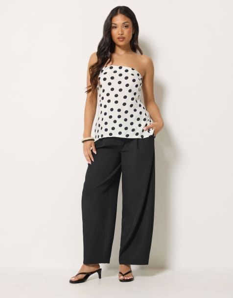 PixieGirl Petite barrel leg trousers in black - view 1