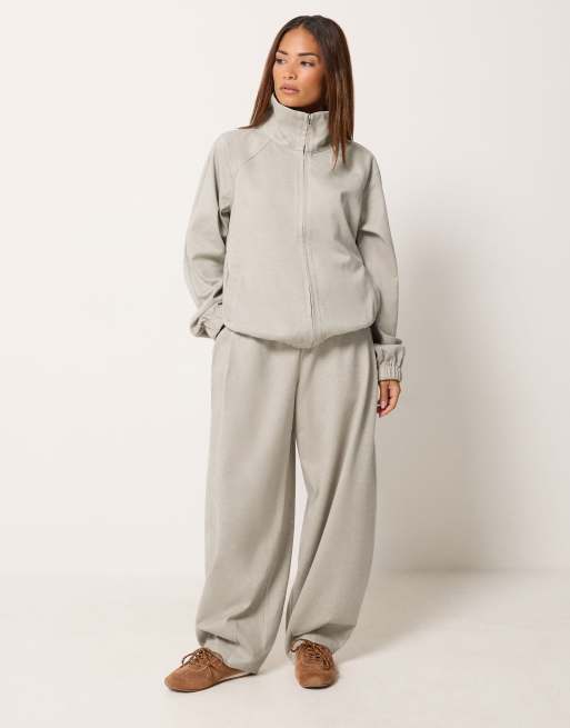 PixieGirl Petite brushed funnel neck jacket and trouser set, 3 of 3
