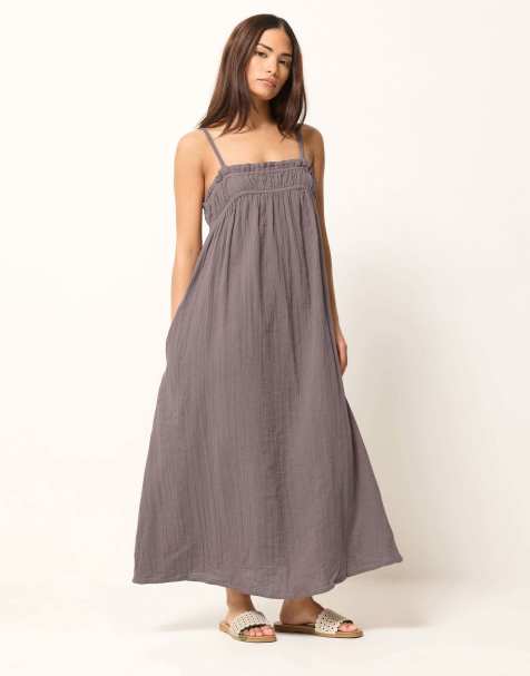 PixieGirl Petite cheesecloth maxi dress in purple - view 1