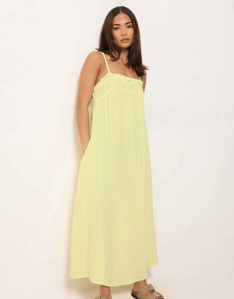 PixieGirl Petite cheesecloth maxi dress in yellow - view 1