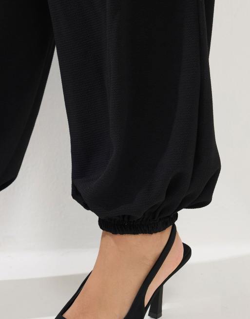 PixieGirl Petite crepe balloon trousers in black, 4 of 4