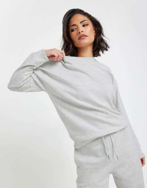 PixieGirl Petite crew neck sweatshirt in grey, 4 of 4