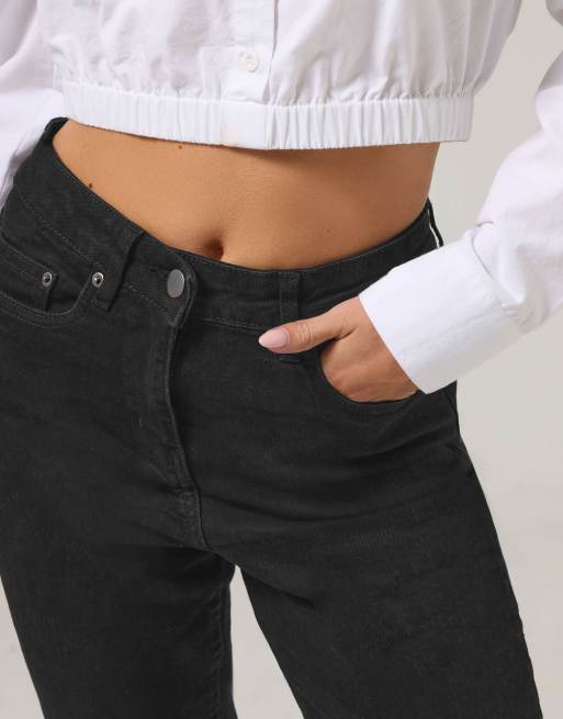 PixieGirl Petite denim mom jeans in black, 2 of 4