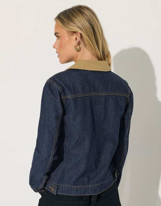 PixieGirl Petite denim trucker jacket in blue, 2 of 4