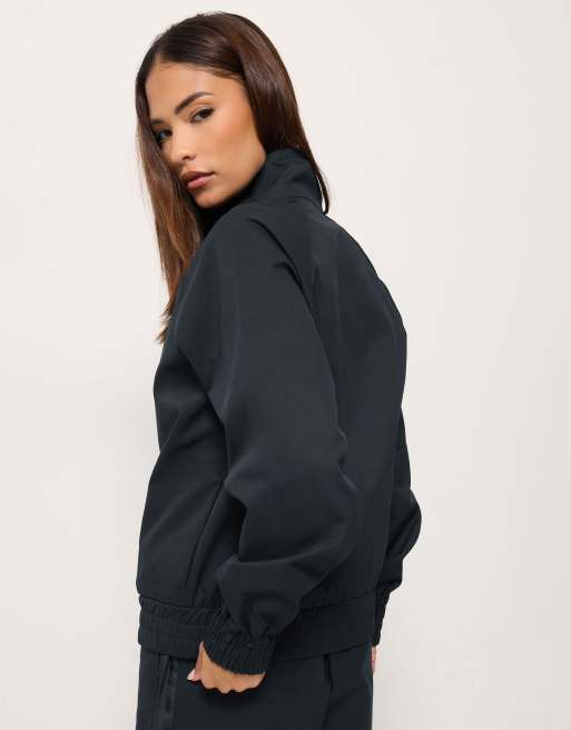 PixieGirl Petite funnel neck jacket in blue, 3 of 4