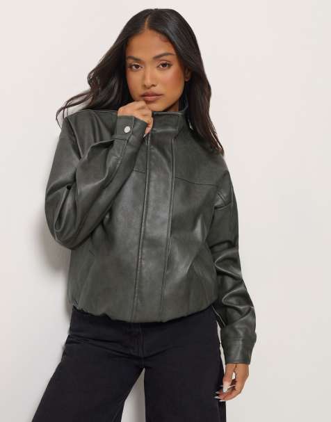 PixieGirl Petite funnel neck jacket in grey - view 1