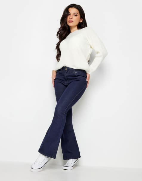 PixieGirl Petite kickflare jeans in blue - view 1