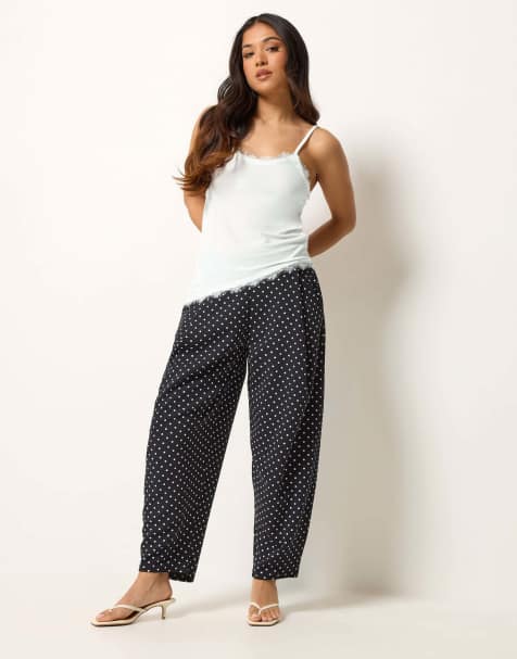 PixieGirl Petite lace trim asymmetric vest top in white