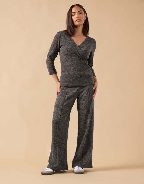 PixieGirl Petite marl co-ord set in brown - view 1