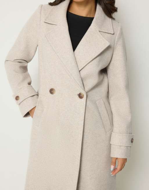 PixieGirl Petite maxi city coat in natural, 4 of 4