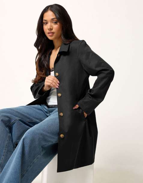 PixieGirl Petite midi car coat in black