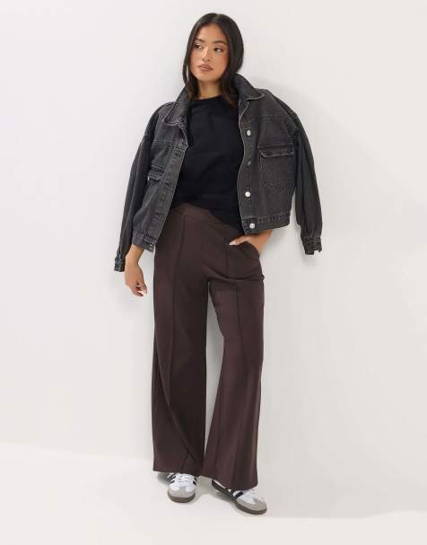 PixieGirl Petite pintuck trousers in brown - view 1