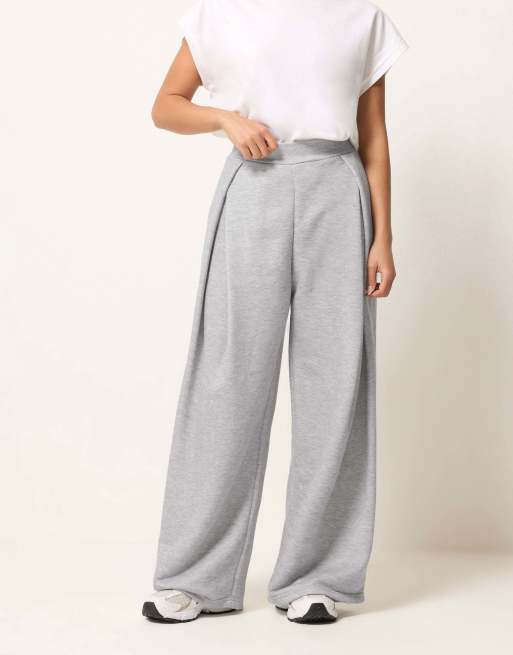 PixieGirl Petite pleated wrap trousers in grey, 2 of 4