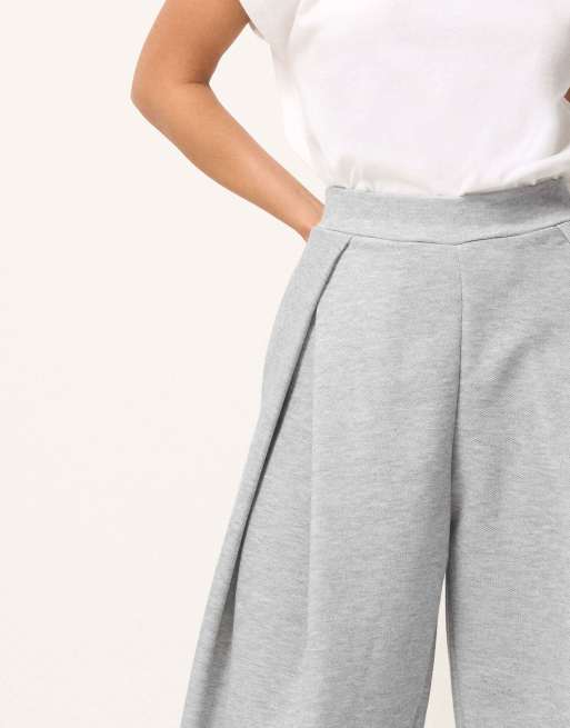 PixieGirl Petite pleated wrap trousers in grey, 4 of 4