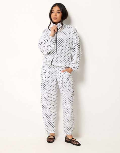 PixieGirl Petite polka dot barrel leg trouser and jacket set - view 1