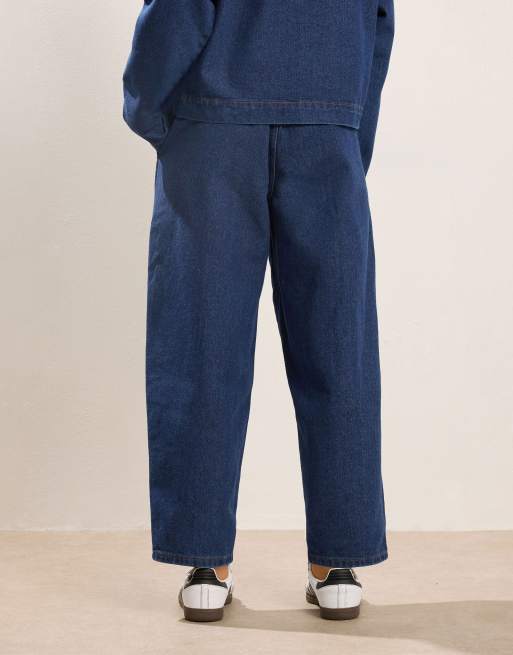 PixieGirl Petite pull on barrel jeans in blue, 4 of 4