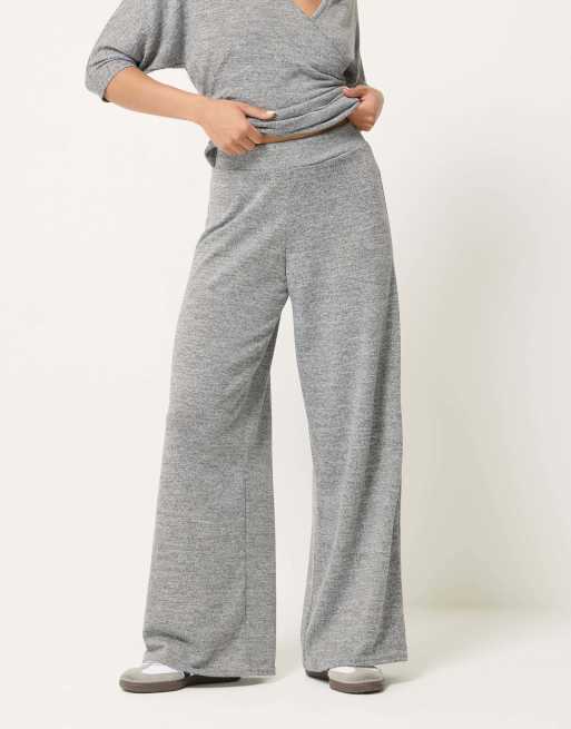 PixieGirl Petite soft touch wide leg trousers in grey, 2 of 4