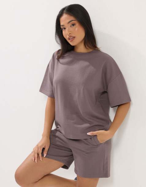 PixieGirl Petite t-shirt & shorts set in purple - view 1