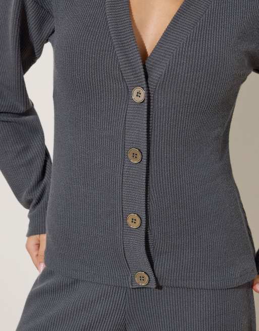 PixieGirl Petite textured cardigan in grey, 2 of 3
