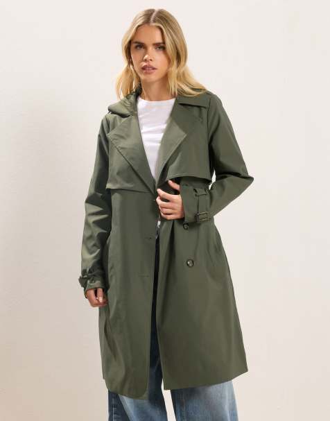 PixieGirl Petite trench coat in green - view 1