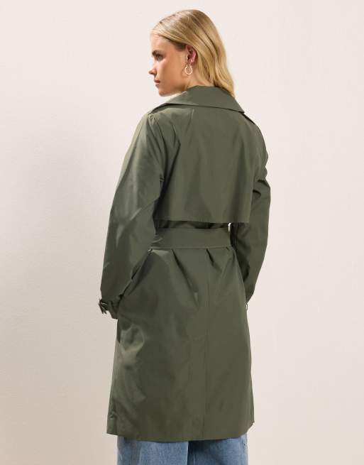 PixieGirl Petite trench coat in green, 3 of 4