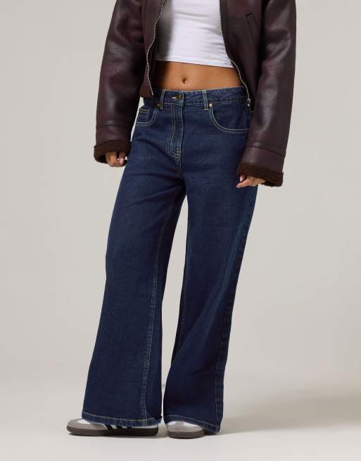 PixieGirl Petite wide leg jeans in blue, 3 of 4