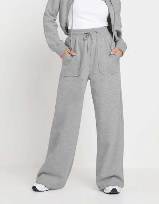 PixieGirl Petite wide leg joggers in grey, 4 of 4
