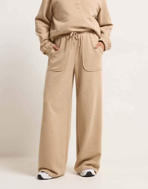 PixieGirl Petite wide leg joggers in natural, 2 of 4