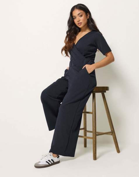 PixieGirl Petite wide leg jumpsuit in blue - view 1