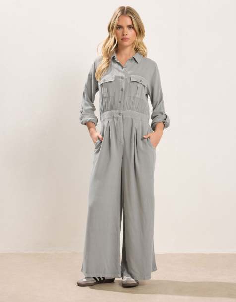 PixieGirl Petite wide leg jumpsuit in grey - view 1