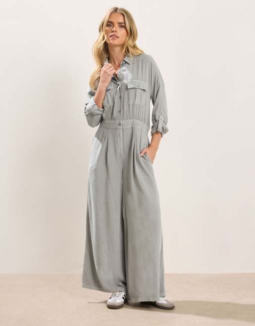PixieGirl Petite wide leg jumpsuit in grey, 2 of 4