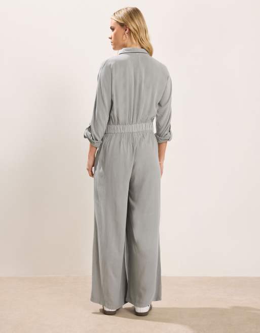 PixieGirl Petite wide leg jumpsuit in grey, 3 of 4