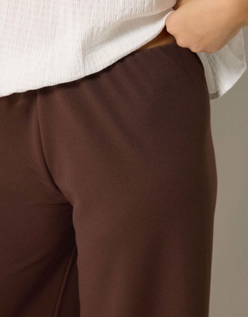 PixieGirl Petite wide leg trousers in brown, 4 of 4