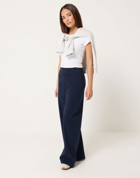 PixieGirl Petite wide leg yoga pants in blue - view 1
