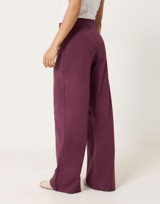 PixieGirl Petite wide leg yoga pants in red, 3 of 4