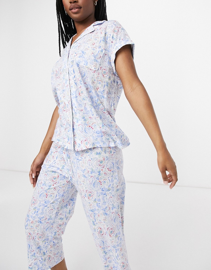 фото Пижама с брюками капри и рубашкой с лацканами с цветочным принтом lauren by ralph lauren-многоцветный