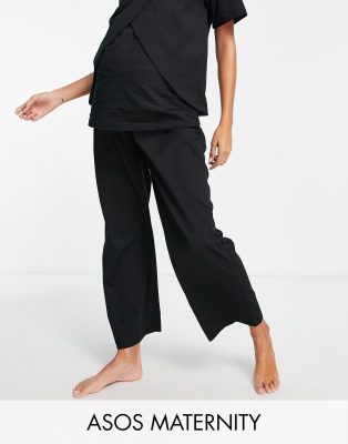 Женское белье Пижамные брюки из органического хлопка черного цвета ASOS DESIGN Maternity «Выбирай и комбинируй»-Черный цвет
