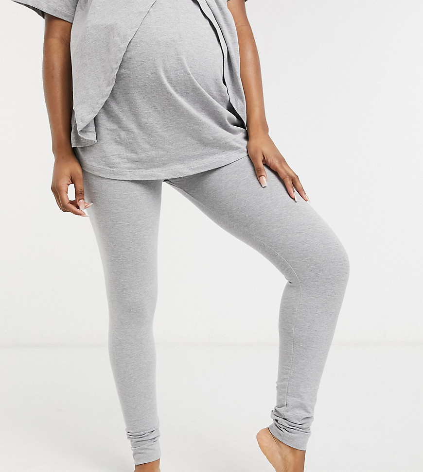 фото Пижамные леггинсы серого меланжевого цвета от комплекта asos design maternity-серый asos maternity