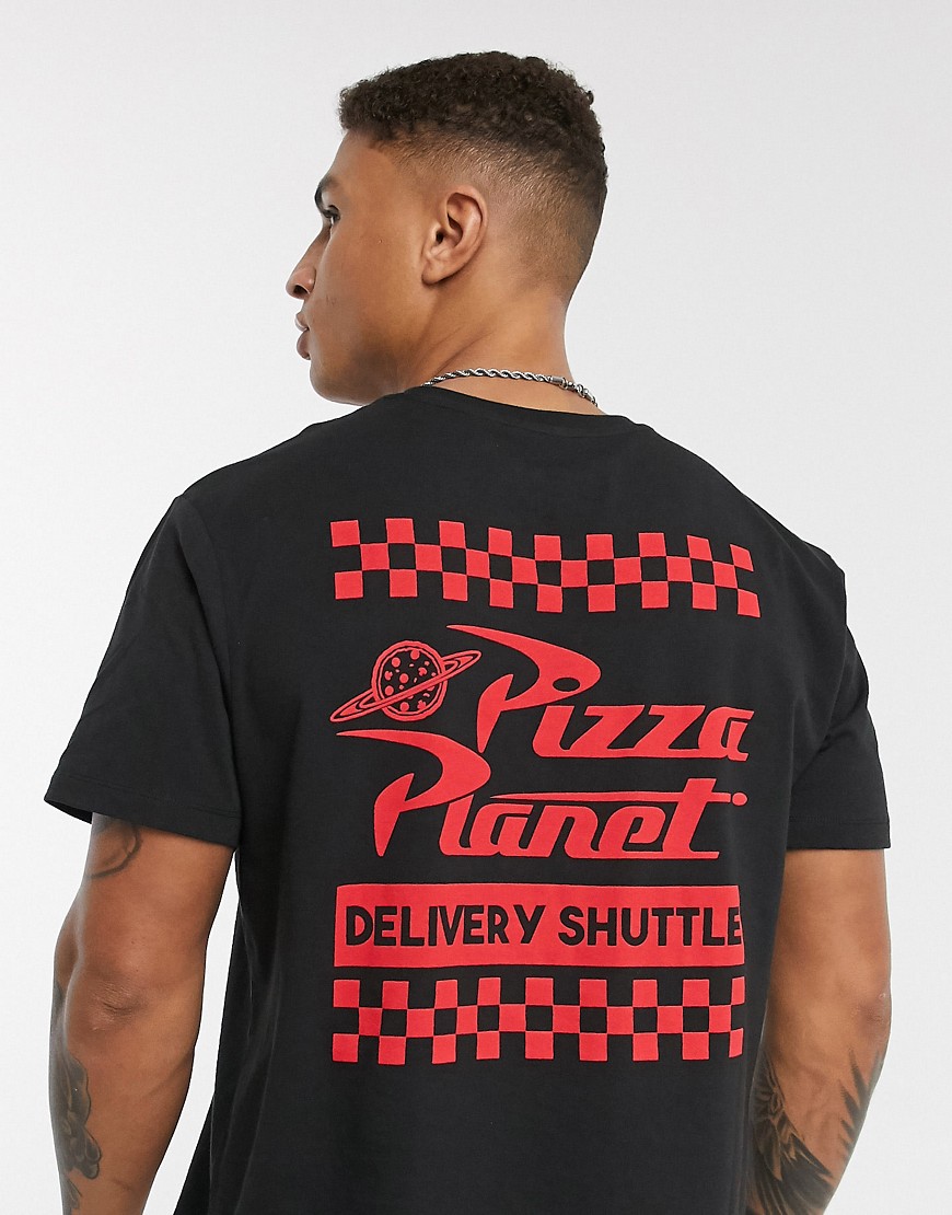 Pizza Planet – T-shirt med mönster baktill-Svart