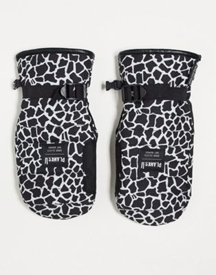 Planks Bro-down Insulated mitts in black/white