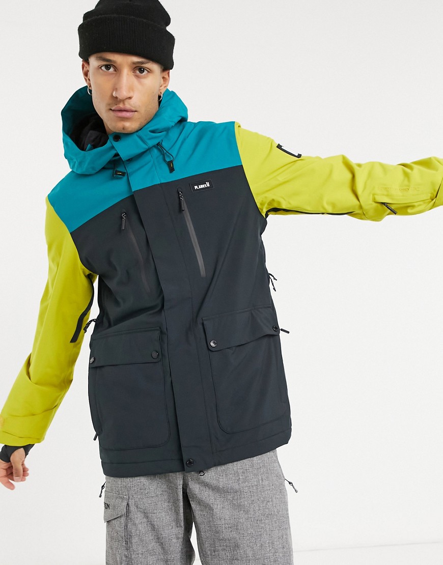 Planks Good Times Insulated ski jacket in multi-Blue